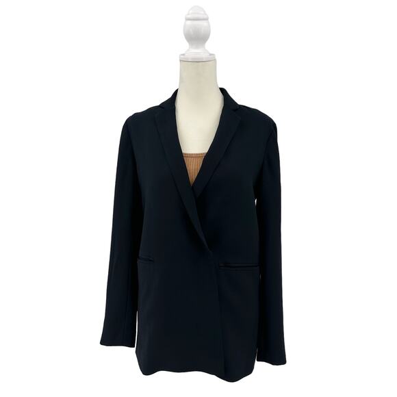 Madewell Black Lycée Drapey Blazer Suit Jacket Womens 0 Collared Oversized Fit - Picture 5 of 13
